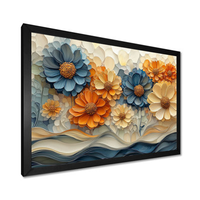 «Isabala Dreamscape Dancing parmi les Zinnias I», art mural Zinnias