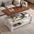 Plateau espresso antique / base blanc antique