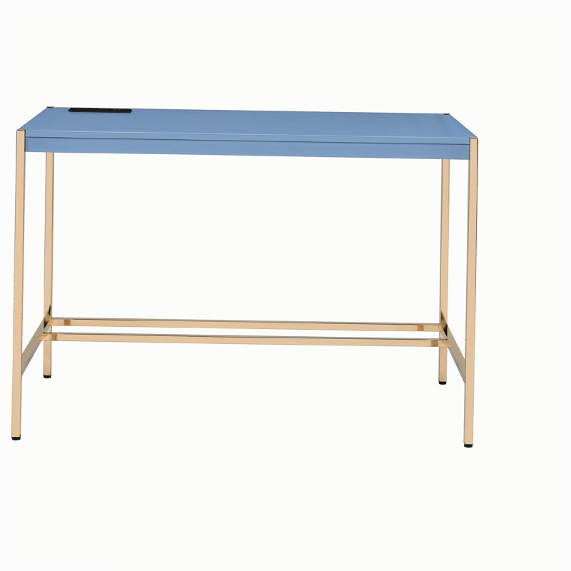 Bureau d'écriture bleu marine avec port USB