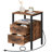 Pake 2 - Drawer 23.6" Tall Iron Nightstand with Storage and Built-In Outlets-75011535-132363138