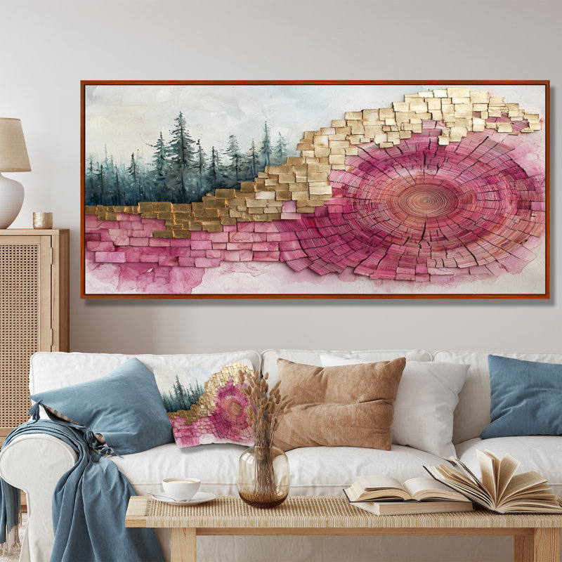 Genovieve - Landscapes Large Wall Art, H 28 po x l 60 po, Cadre flottant, Brun
