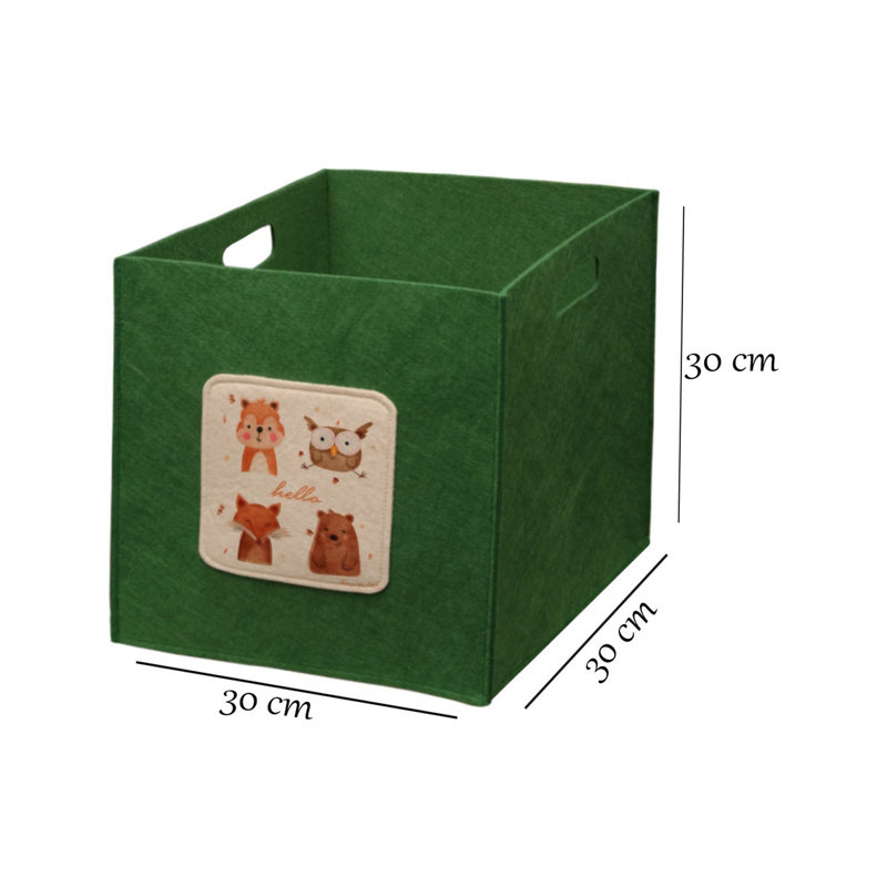 Ensemble de paniers de rangement en feutre durable (2 pièces), vert et crème, 11,8 x 11,8 x 11,8 pouces | 100% feutre écologique, design élégant | Parfait pour organiser la maison, le bureau ou la chambre de bébé, polyvalent et peu encombrant