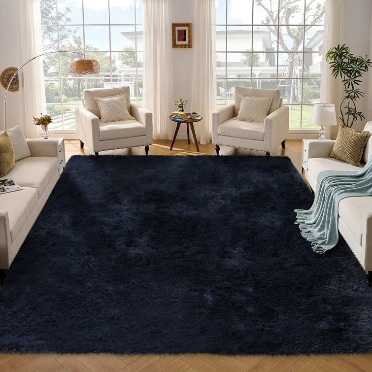 Modern Tie-Dyed Plush Area Rug With Soft Velvet Surface And Thick Sponge Inter Layer, Fluffy Area Rug Is Covered With Plenty Of Anti-Slip Grip Spots