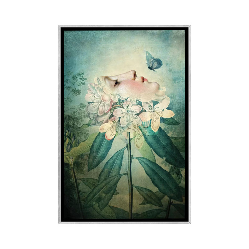 «The Kiss» par Catrin Welz-Stein - impression d'art graphique, Pas de tapis, Toile avec cadre argenté