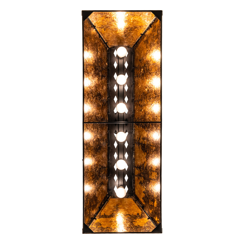 Doby 6 - Light Pendant, 43" H x 48" W x 17" D, Black Satin Wrought Iron