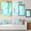«Turquoise and Green Marble Waves II», œuvre d'art moderne sur toile-927228081-927228094