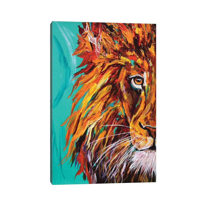 Lion I by Lindsey Dahl - Wrapped Canvas Painting, 20.32 cm H x 30.48 cm W