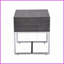 Modern Grey Oak &amp; Chrome Coffee Table with Storage for Living Room, Stable &amp; Organized