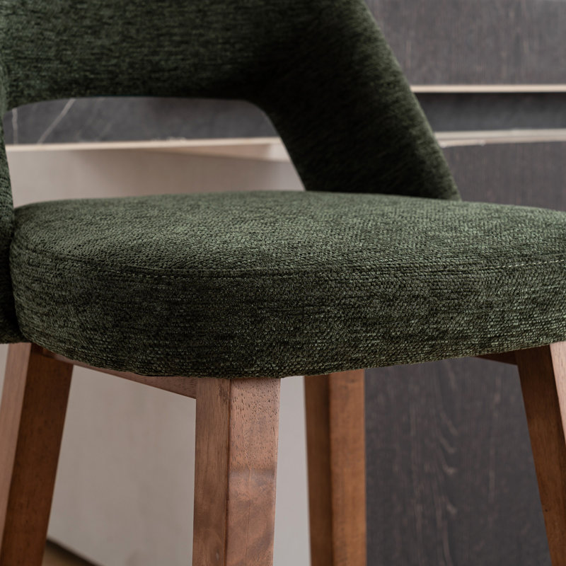 Tabouret de comptoir Mid-Century sans accoudoirs (ensemble de 2), Boucle verte