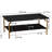 Black Oak & Gold Iron Rectangular Coffee Table-1188999825