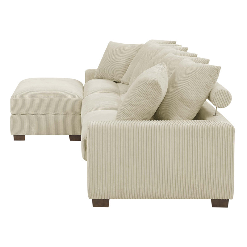 Wade Logan® Ava-Rae 4 - Piece Upholstered Sectional & Reviews | Wayfair