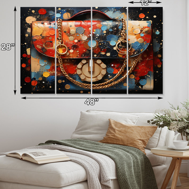 Fashion Bag Pointillism III Fashion Wall Decor on Metal