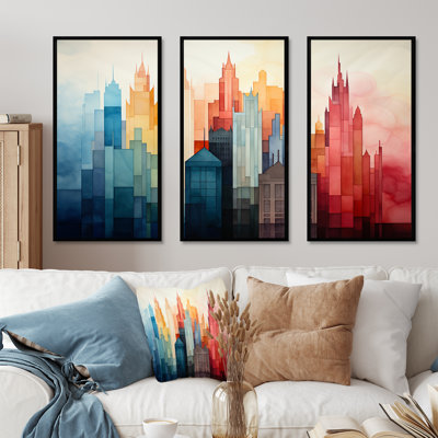 Aquarelle colorée, art mural New York City IV