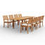 Ensemble repas pour 8 personnes en bois d'acacia avec table rectangulaire extensible-495189176
