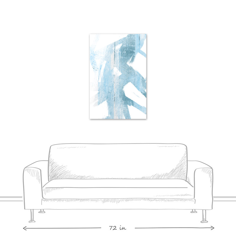 « pastel blue strokes », reproduction de peinture à l’aquarelle sur toile tendue