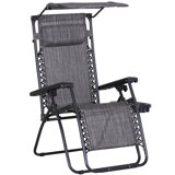 Bernadine Zero Gravity Chair Adjustable Reclining Seat W/ Cup Holder Canopy Shade