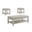 Ensemble de 3 tables basses rustiques grises contemporaines avec finition vieillie – 1 table basse et 2 tables d'appoint