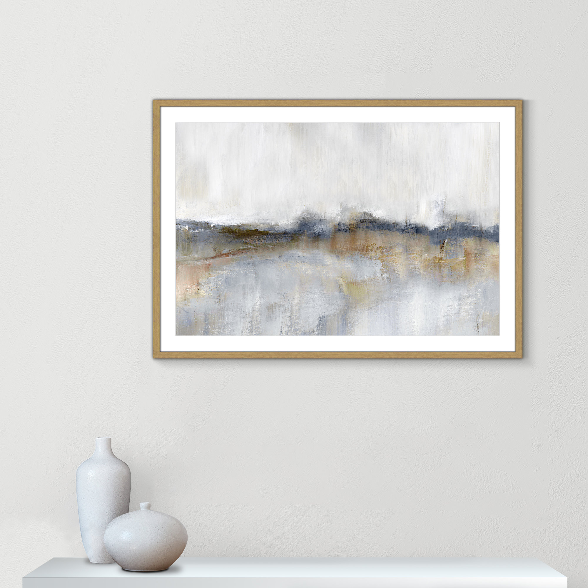 Autumnal Tide by Nan, Natural Framed, 29.5" H x 41.5" W x 0.75" D