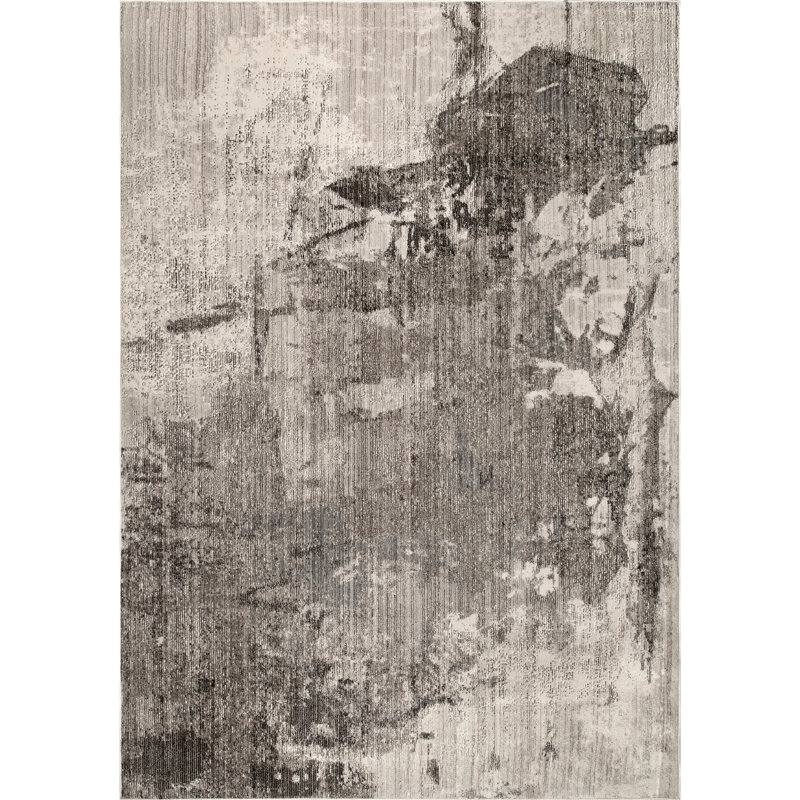 Miraloma Abstract Light Brown Area Rug, Rectangle 5' x 8'