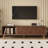 Media Console Table for TVs up to 80'', Entertainment Center with 5 Solid Wood Legs