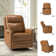Electric Genuine Leather Power Recliner with Nailhead Trims Built-in USB Port