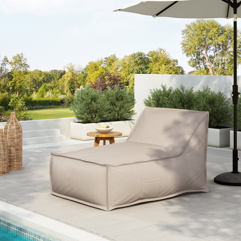 Fauteuil à billes avec housse amovible Issac, Beige