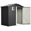 Remise de rangement noire en métal de 6 pi x 4 pi pour le patio et la pelouse, avec porte verrouillable, fenêtre transparente, beaucoup d'espace, assemblage rapide et facile de 6 pi 4 pi en acier