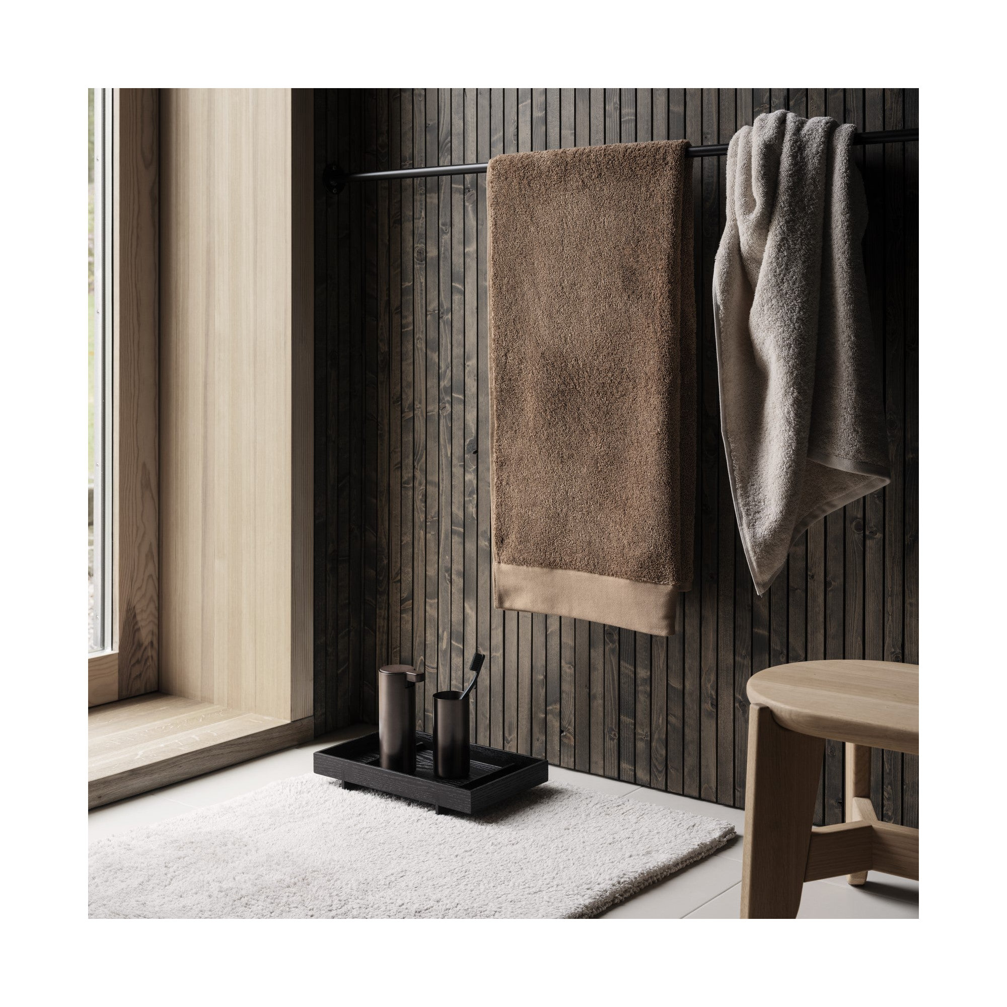 Abento Hardwood Tray, Black, 3.34" H x 19.68" W x 11.81" D