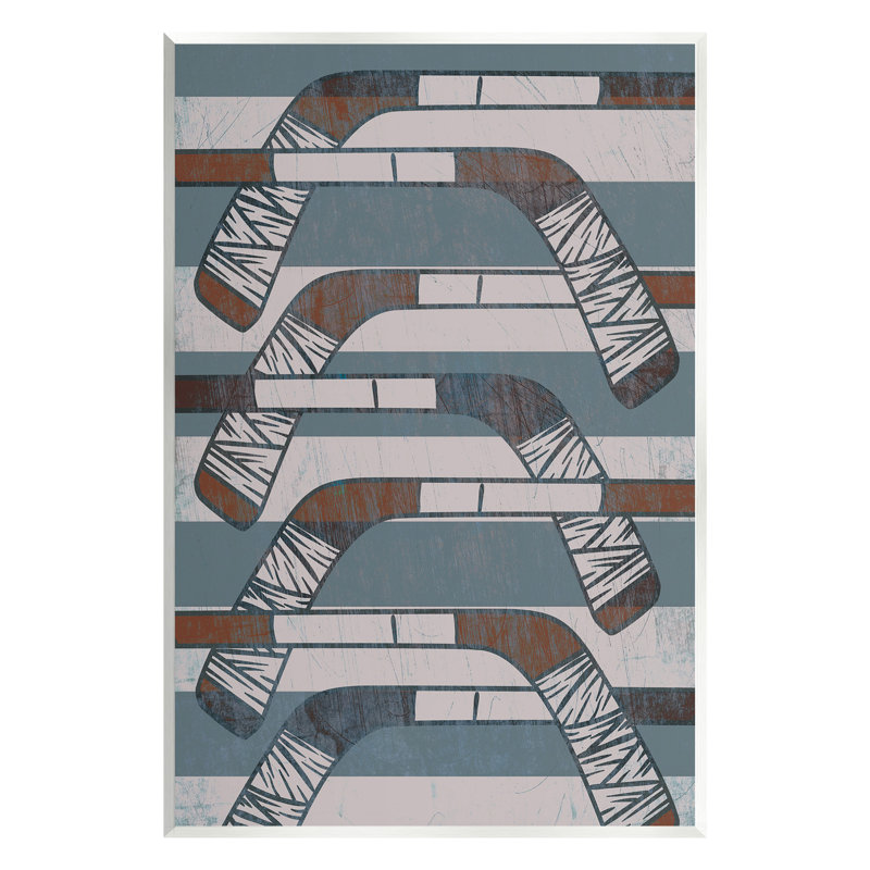 «Crossed Hockey Sticks» par Lil 'Rue, H 15 po x l 10 po