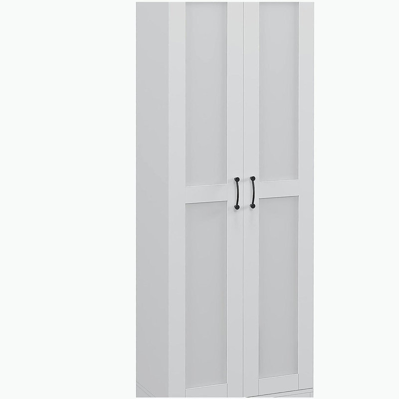 Armoire de rangement de 69 po de hauteur avec tablettes de rangement mobiles et armoire garde-manger moderne avec portes