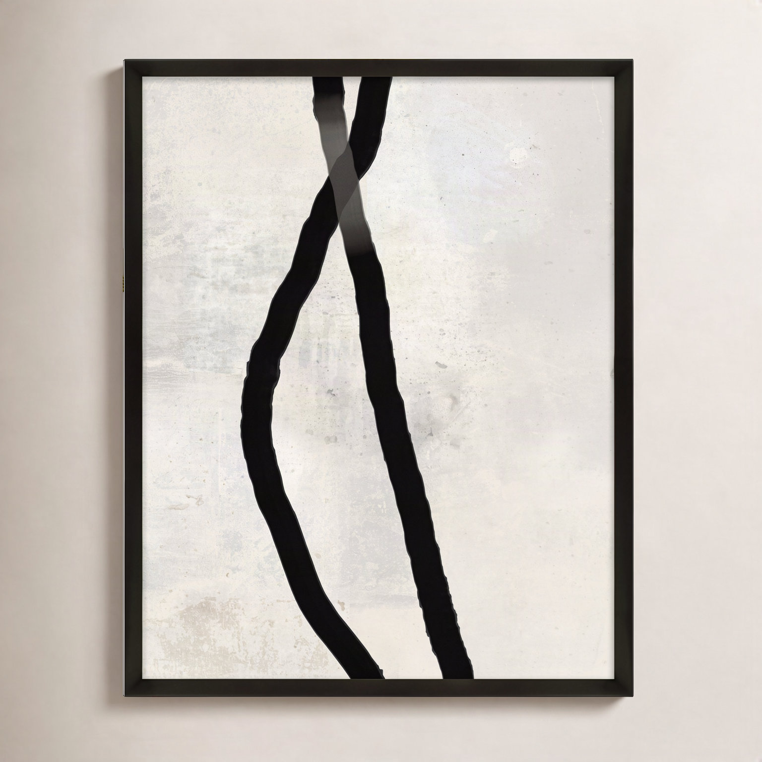 Black Rope 4 by Jacques Pilon, 20" H x 16" W x 1.25" D, Black