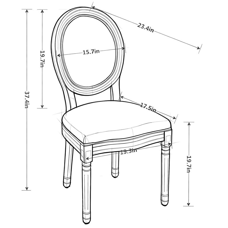 Chaise de salle à manger (lot de 2) avec cadre en bois massif, peinture antique, tissu lin et dossier en rotin, Vert olive