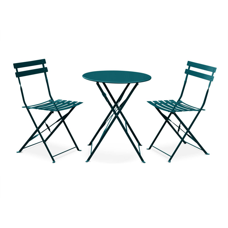 Westcliff Bistro Table Set with 2 Chairs, Duck Blue