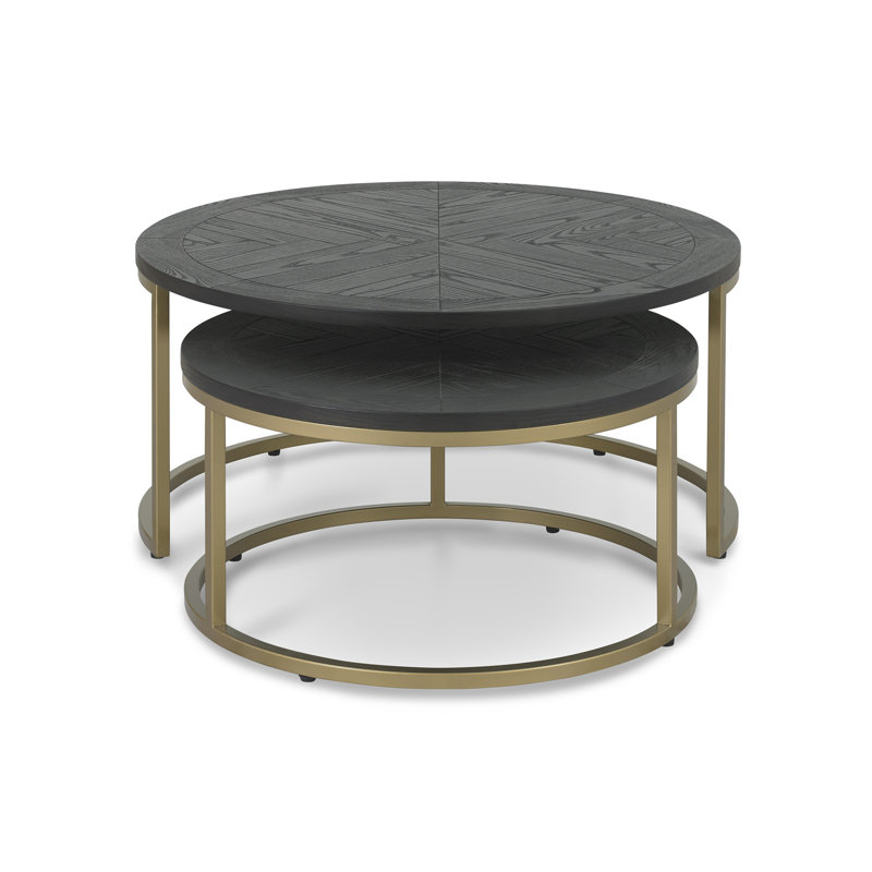 Arelle Frame Coffee Table, Peppercorn, Gold