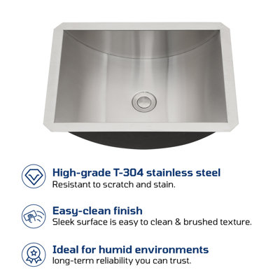 18"x13" Brushed Nickel Stainless Steel undermount Bathroom Sink with Pop Up Drain