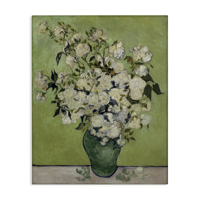 Van Gogh Vase of Roses Canvas Wall Art by one1000paintings