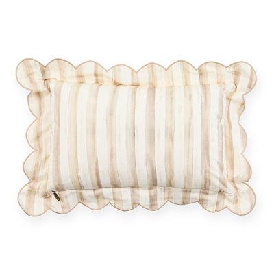 Mocha Check Reversible Scalloped Pillow