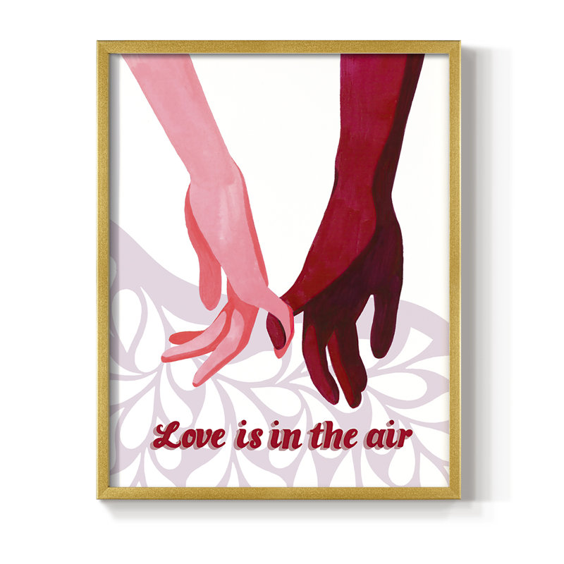 Groovy Love II Framed Print - Solid Wood, 30" H x 24" W, Gold