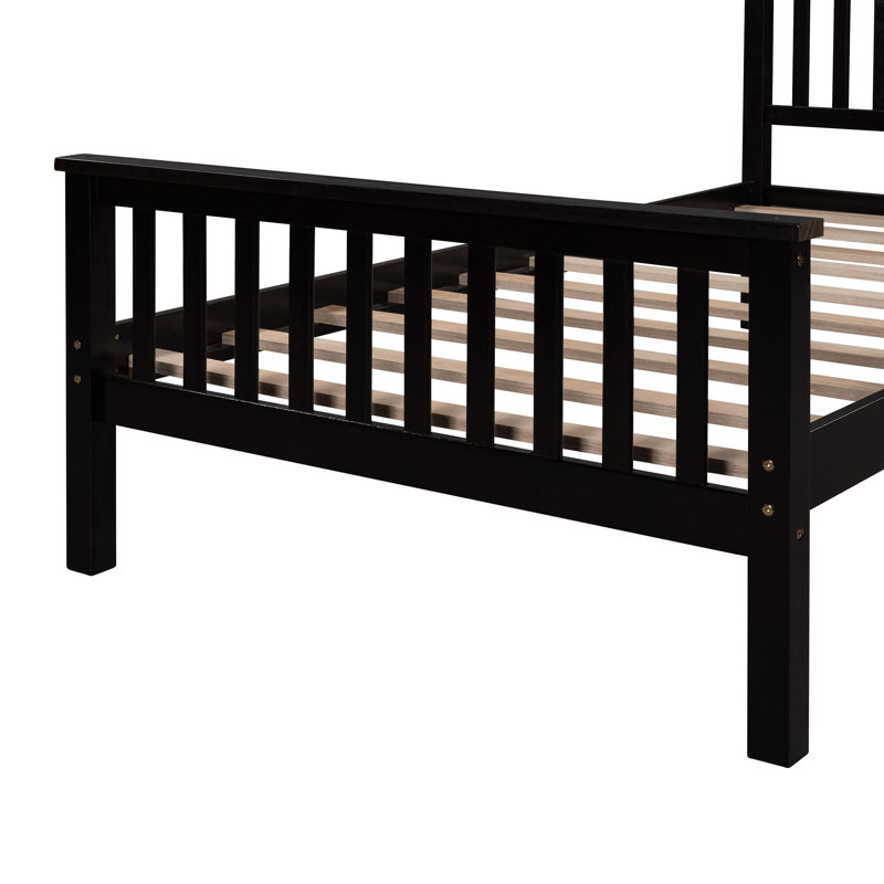 Solid Wood Slat Bed, Espresso