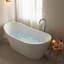 Baignoire de trempage autoportante en acrylique blanc lustré 59 pouces x 32 pouces avec dossier haut