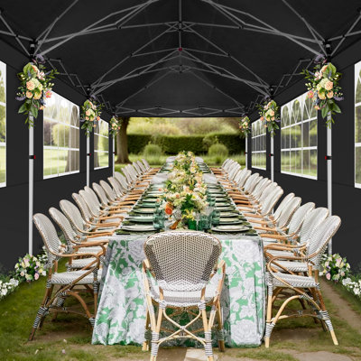 Cobizi 354'' W x 118'' D Pop up Canopy with 8 Removable Sidewalls, Outdoor Canopy Waterproof Commercial Tents