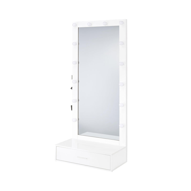 Miroir de plancher l 27,90 po, Blanc ultrabrillant