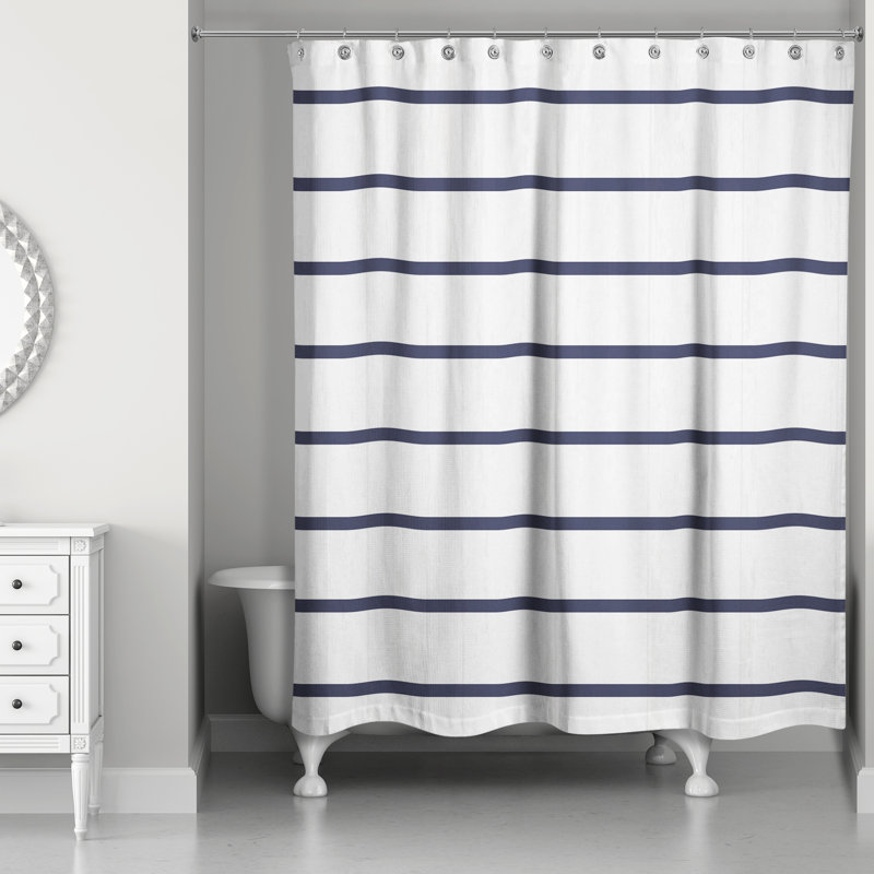 Striped Shower Curtain, Navy