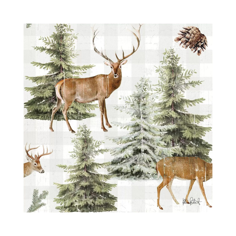 Wooded Holiday Pattern IV by Katie Pertiet - Wrapped Canvas Gallery-Wrapped Canvas Giclée, 30.48 cm H x 30.48 cm W