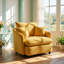 Fauteuil d'appoint pivotant en chenille Aurelia l 46,1 po x P 42,6 po x H 36,8 po Aurelia