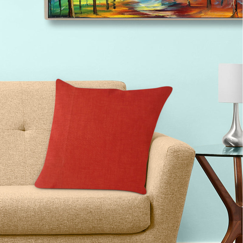 Coussin en coton Hamlin, 26 po x 26 po, Coussin décoratif, Orange