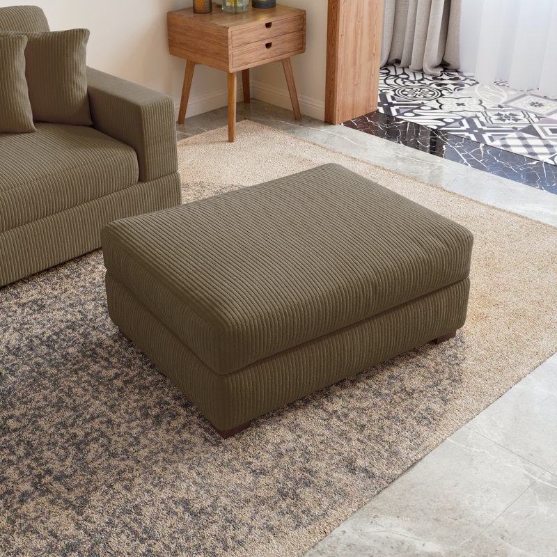 105.9cm Wide Square Solid Colour Standard Ottoman, Camel