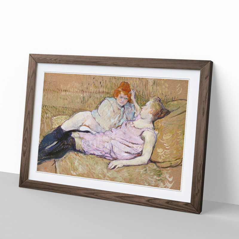 The Sofa by Henri de Toulouse-Lautrec - Framed Print, 27cm H x 36cm W x 2cm D, Walnut Framed