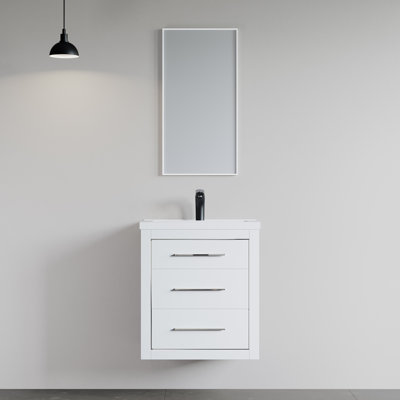 Talida 23.5'' Single Bathroom Vanity with Ceramic Top