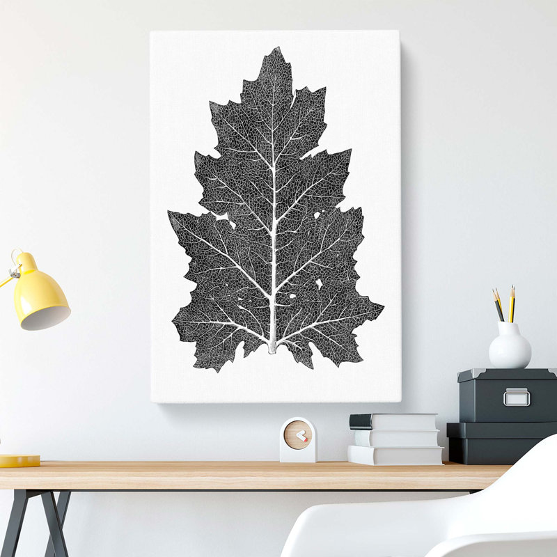 Illustration Of A Leaf by Owen Jones - Wrapped Canvas Print, 91cm H x 60cm W x 3cm D
